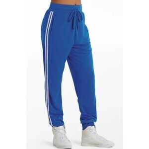 Balera | Royal Blue Track Pants with White Stripes, Size MC LC